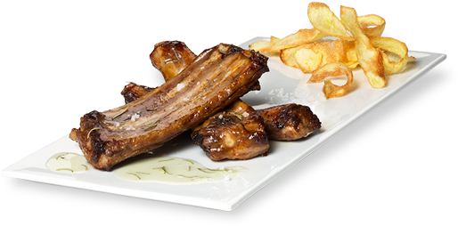 Pork Ribs With Mustard - Costelinha De Porco Png (520x325), Png Download