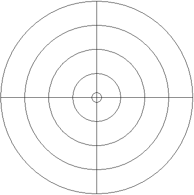 Graticule Consists Of Concentric Circles With Cross-hairs - Concentric Circles With Cross (396x397), Png Download