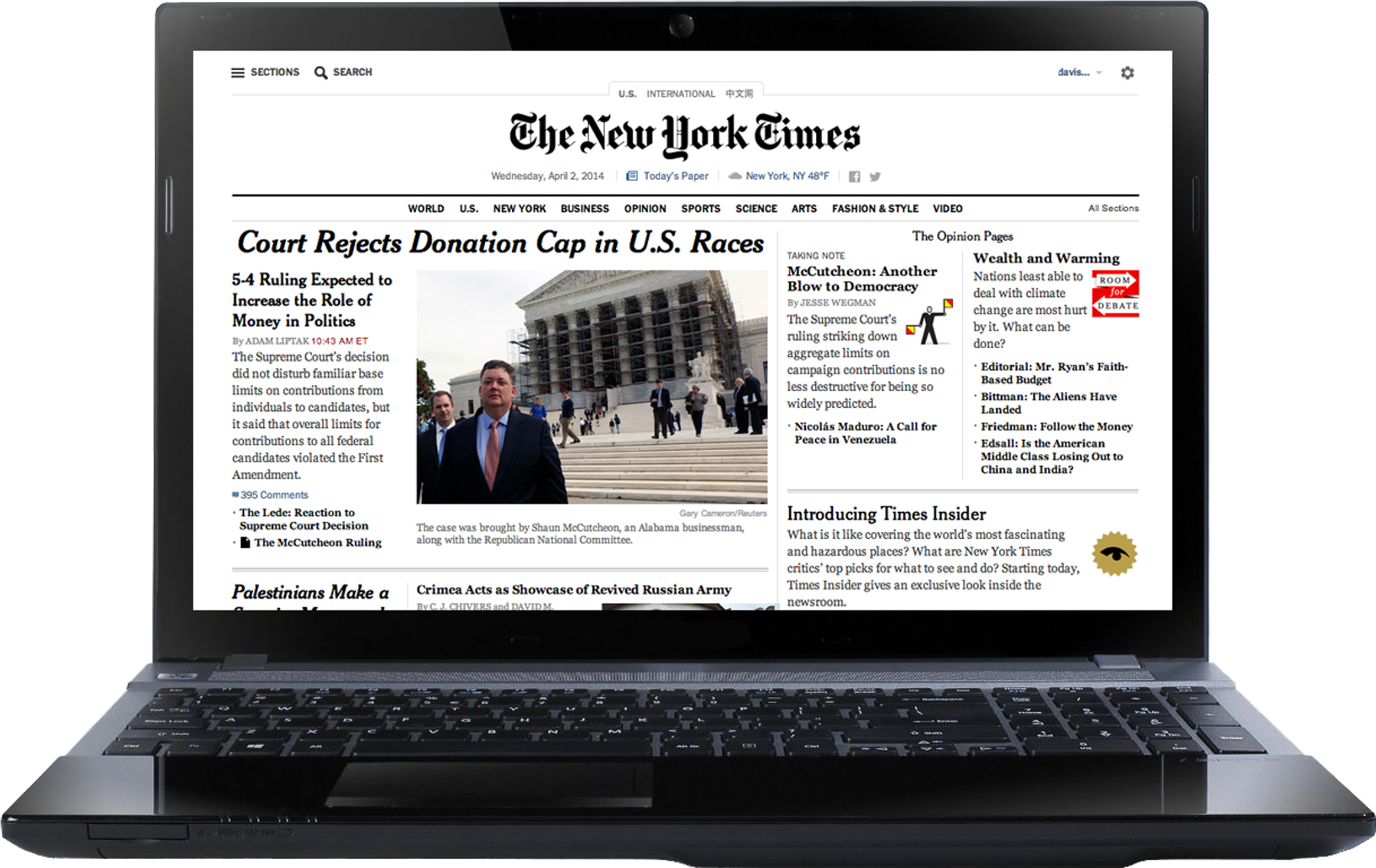 New York Times Digital Subscription New York Times - Acer Aspire V3-571g-53216g50makk 15.6″ Notebook - Core (2400x1609), Png Download
