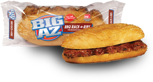 Big Az Rack O Ribs Bbq Pork Rib Sandwich - Pierre Big Az Cheeseburger (576x376), Png Download