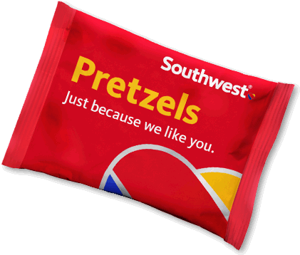 First And Second Checked Bags - Southwest Airlines Pretzels (426x364), Png Download