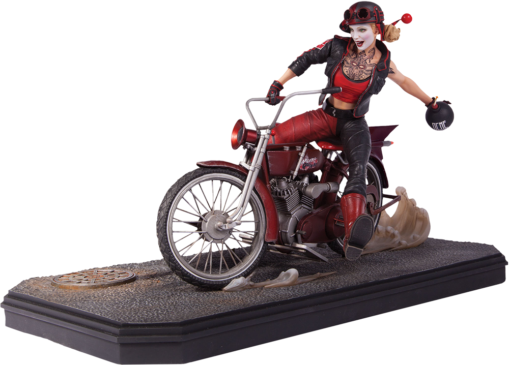 Gotham City Garage - Dc Collectibles Gotham City Garage Harley Quinn Statue (1000x718), Png Download