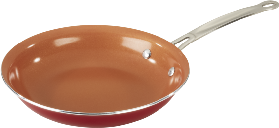Red Copper Nonstick Kitchen Cookware - Non-stick Surface (598x436), Png Download