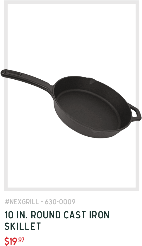 Nexgrill Three Piece Tool Set 10 Inch Round Cast Iron - Sauté Pan (525x882), Png Download