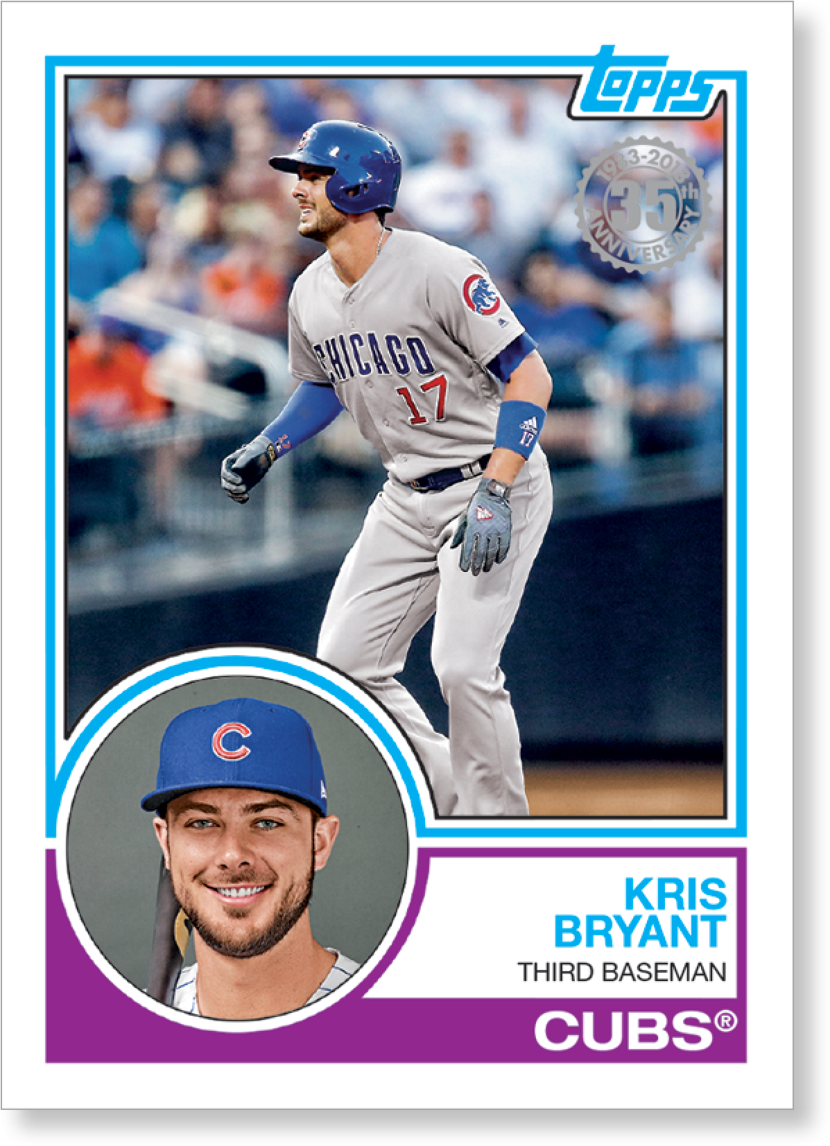 2018 Topps Series 1 Baseball Kris Bryant 1983 Topps - Cubs Topps Baseball Cards 2018 (2000x2000), Png Download