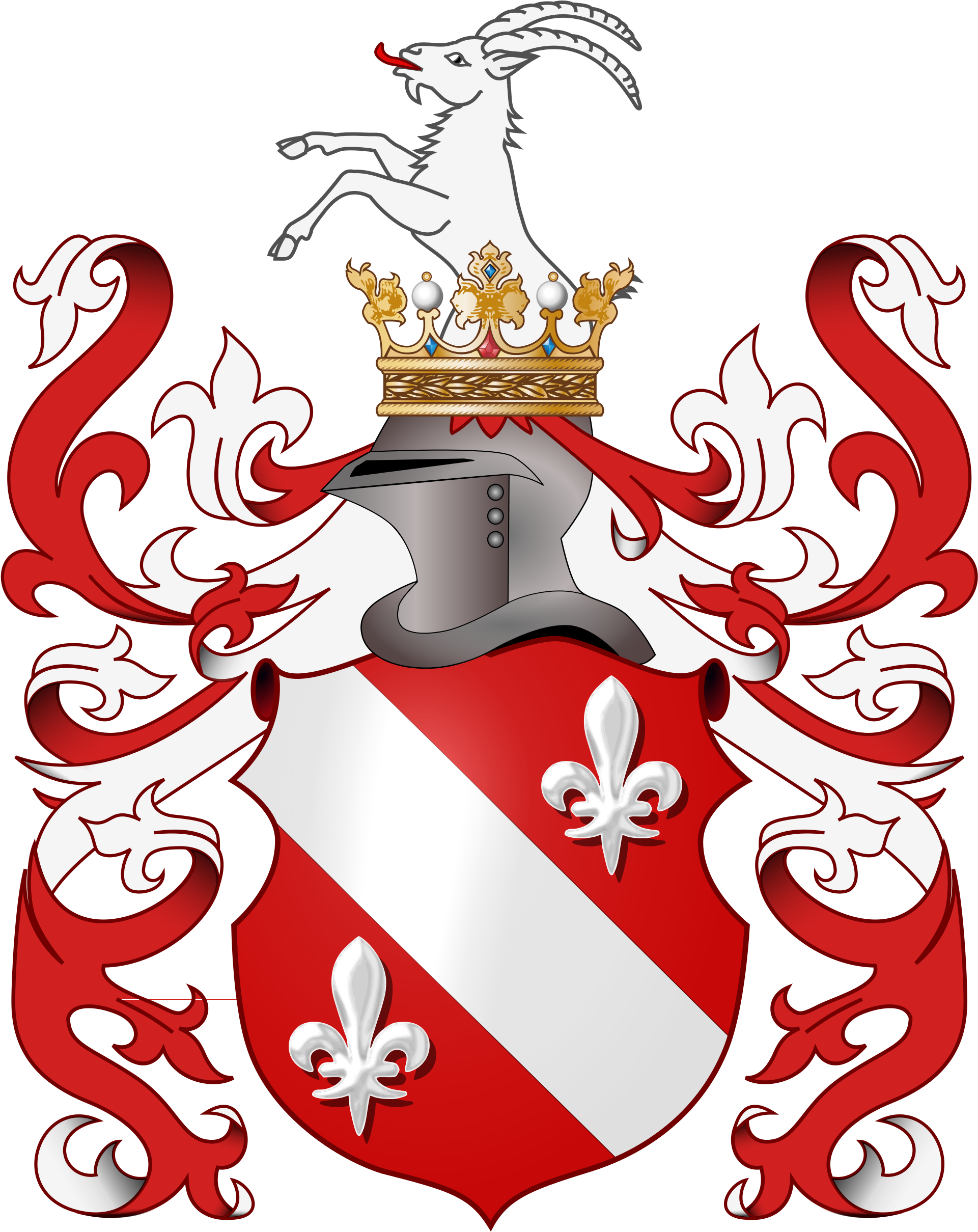 Family Crest Template Png - Red And White Coat Of Arms (2000x2490), Png Download