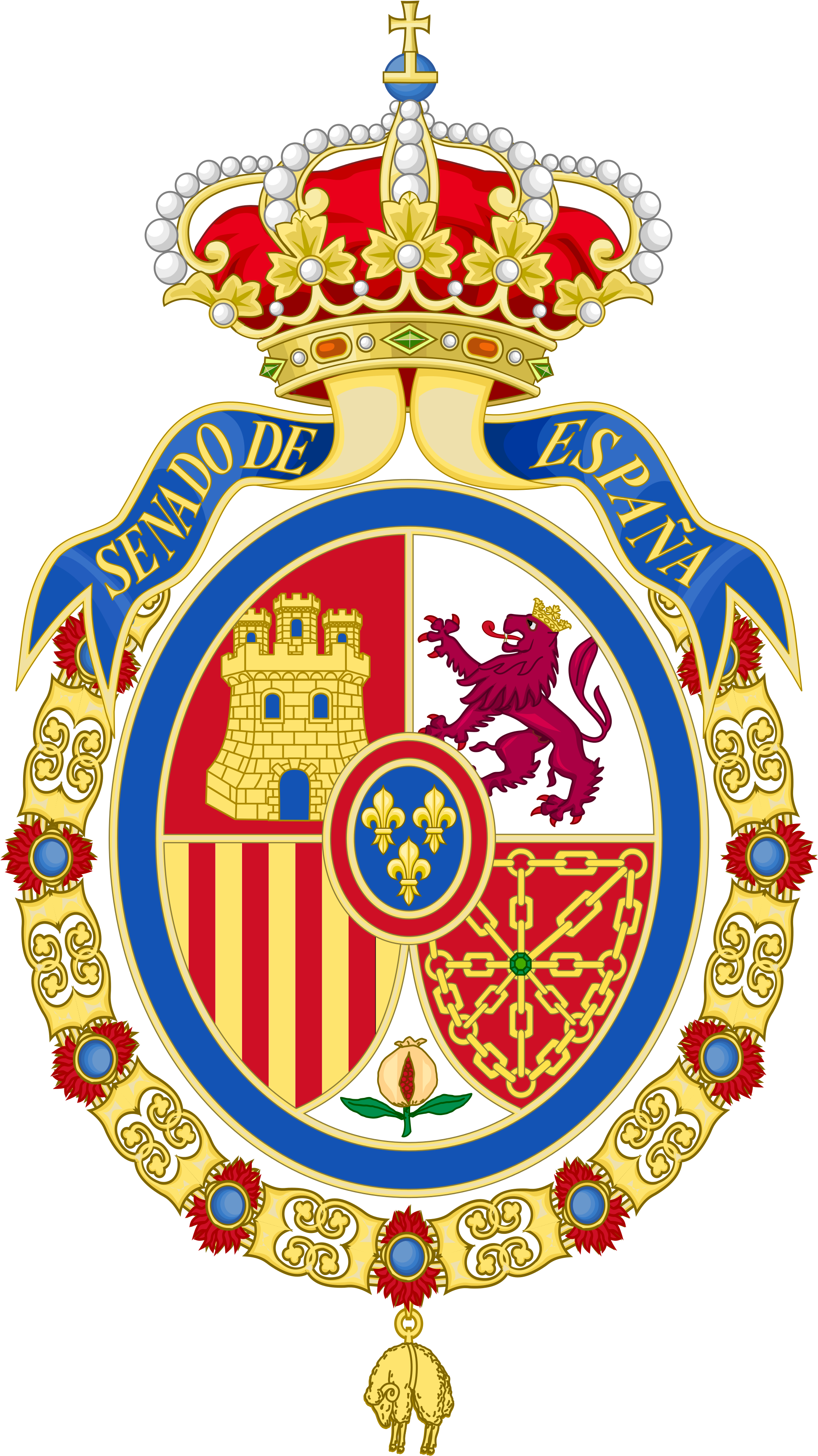 Coat Of Arms Of The Senate Of Spain - Royal Coat Of Arms Spain (2000x3520), Png Download