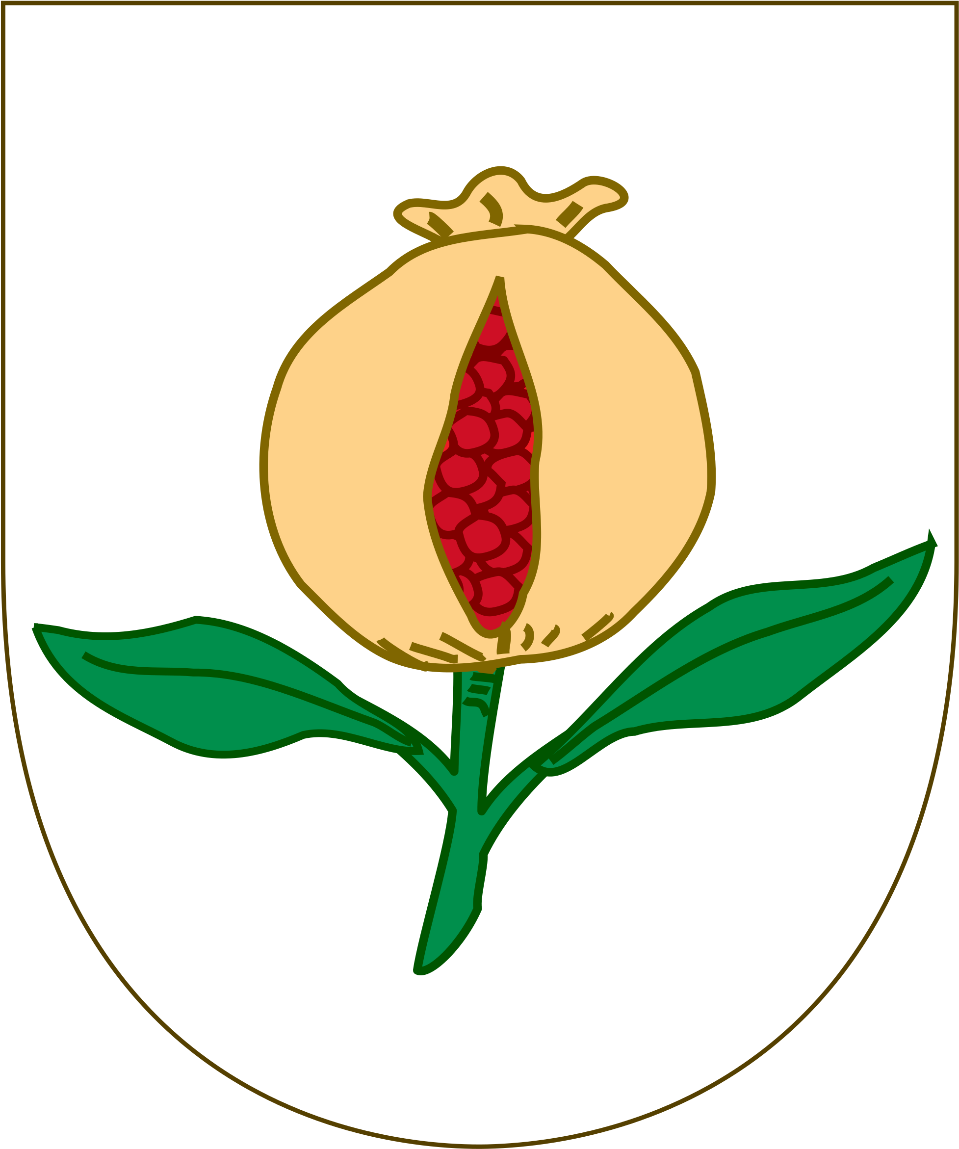 Coat Of Arms Template Png Download - Granada Pomegranate (2000x2367), Png Download