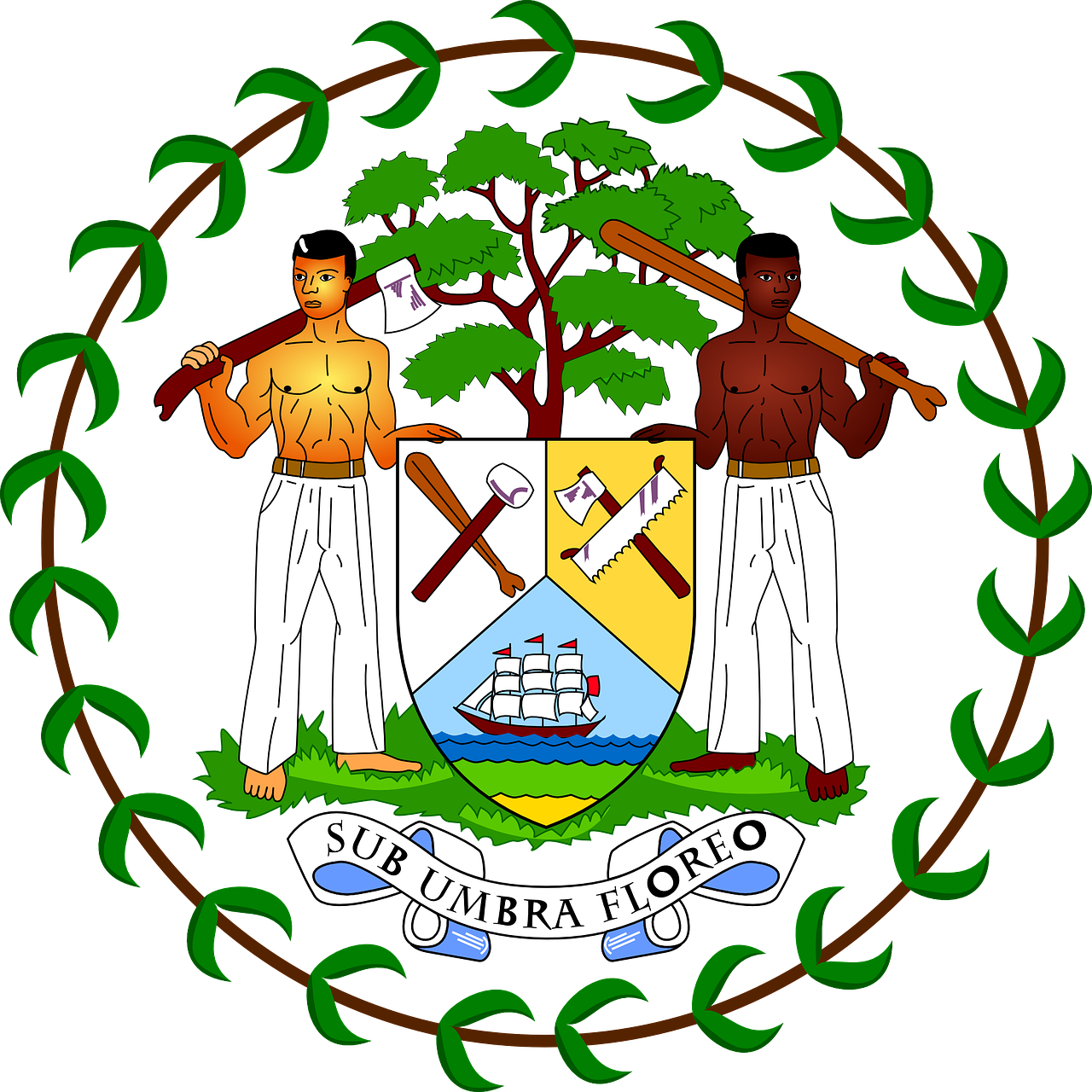 Coat Of Arms Belize (1200x1200), Png Download
