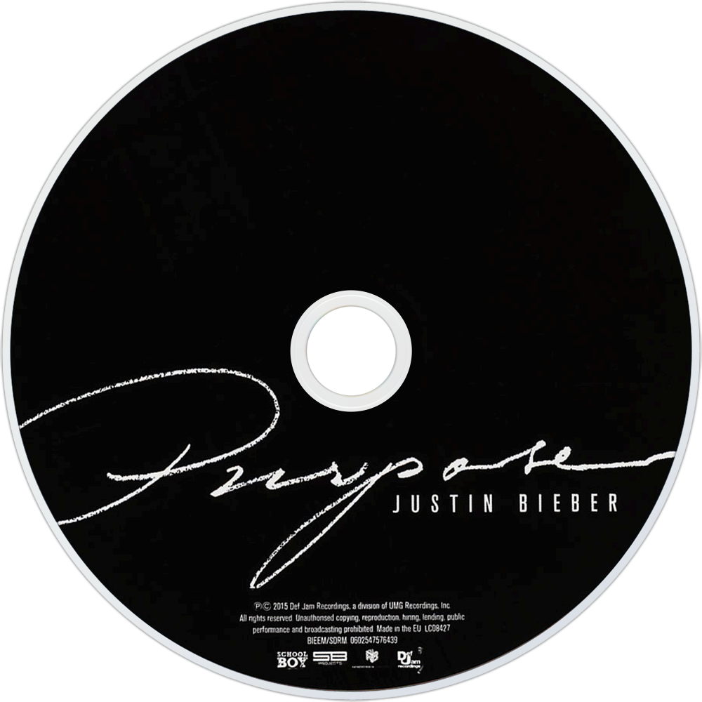 Justin Bieber Purpose Cd Disc Image - Justin Bieber Purpose Disc Cover (1000x1000), Png Download