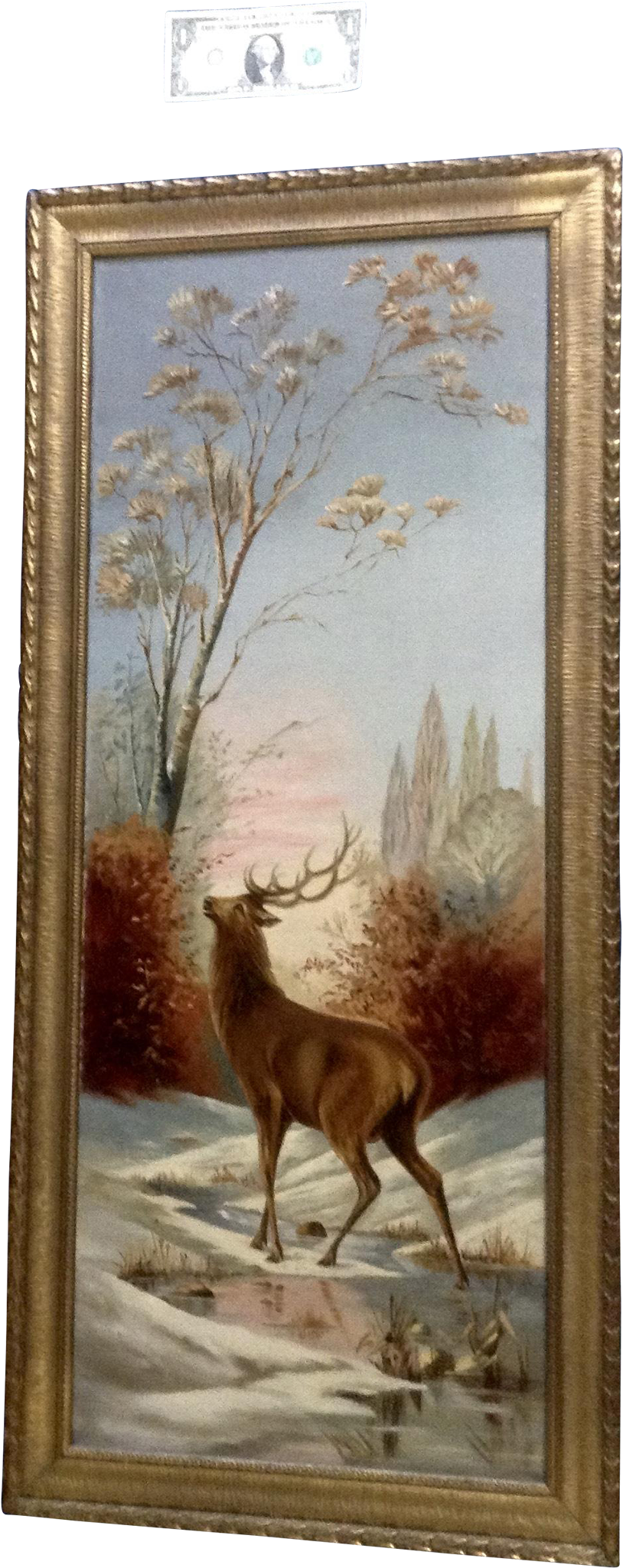 Bull Elk Getting Ready To Bugle, Large 1900's-1920's - Painting (2048x2048), Png Download