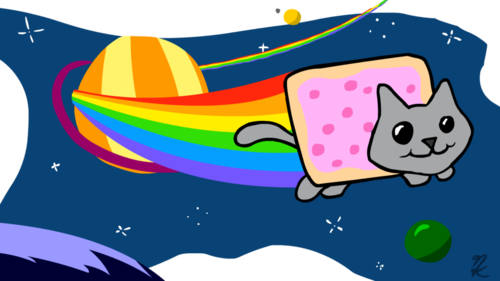 Nyan Cat Hintergrund Entitled Nyan Cat - Nyan Cat (500x281), Png Download