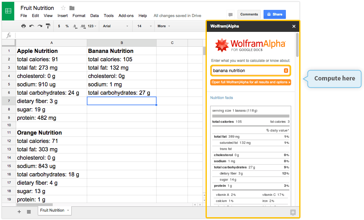 Wolframalpha Add Ons For Google Drive Doc Spreadsheet - Google Sheets Sidebar Form (960x587), Png Download
