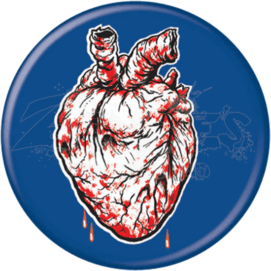Bleeding Heart Zombie Button - Eyes Heart Brains Bloody Magnet 60073lh (550x550), Png Download