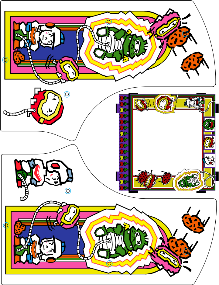 A Proof Of Concept Test Of Doing Custom Dig Dug Side - Dig Dug Arcade Side Art (733x936), Png Download