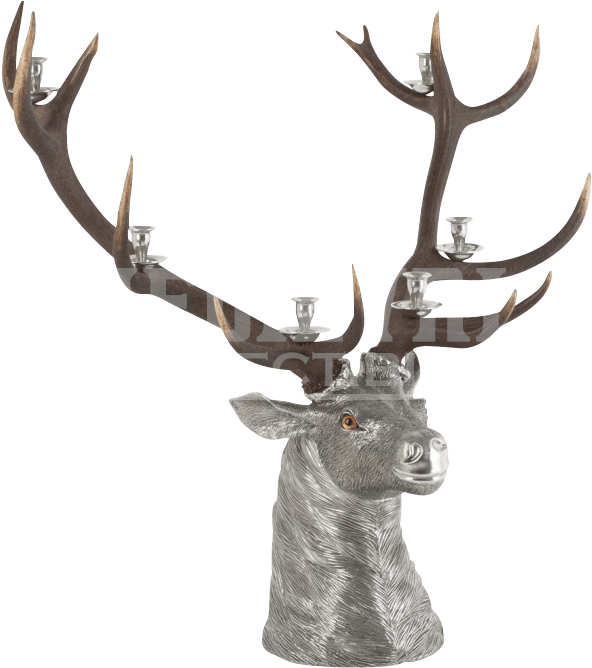 Vagabond House 6 Light Elk Head Candlestick (667x667), Png Download