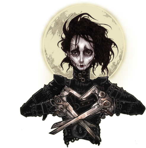 Bleeding Heart - Female Edward Scissorhands Art (571x504), Png Download