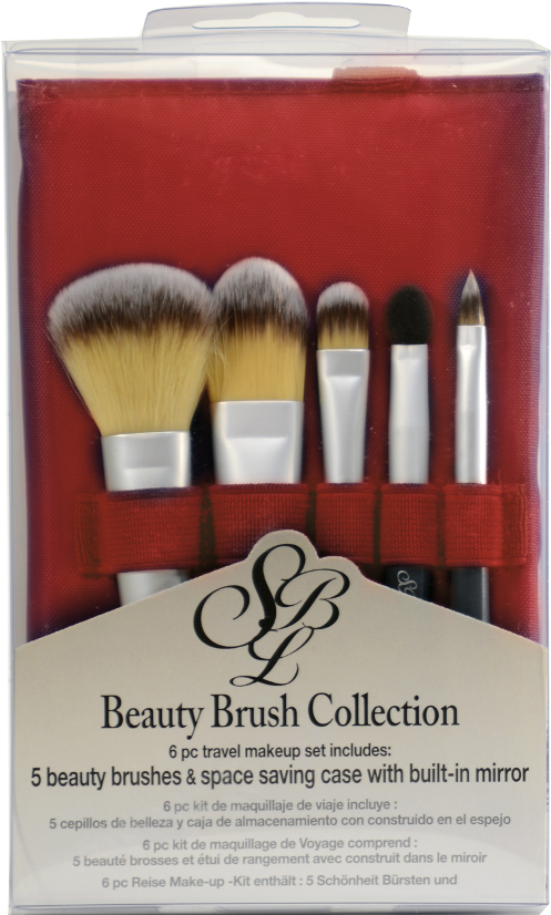 Silver Brush Beauty Brush Set Of 5 Brushes In Red Travel - Silver Brush Silver Beauty Brush Sets, Pack (706x1000), Png Download