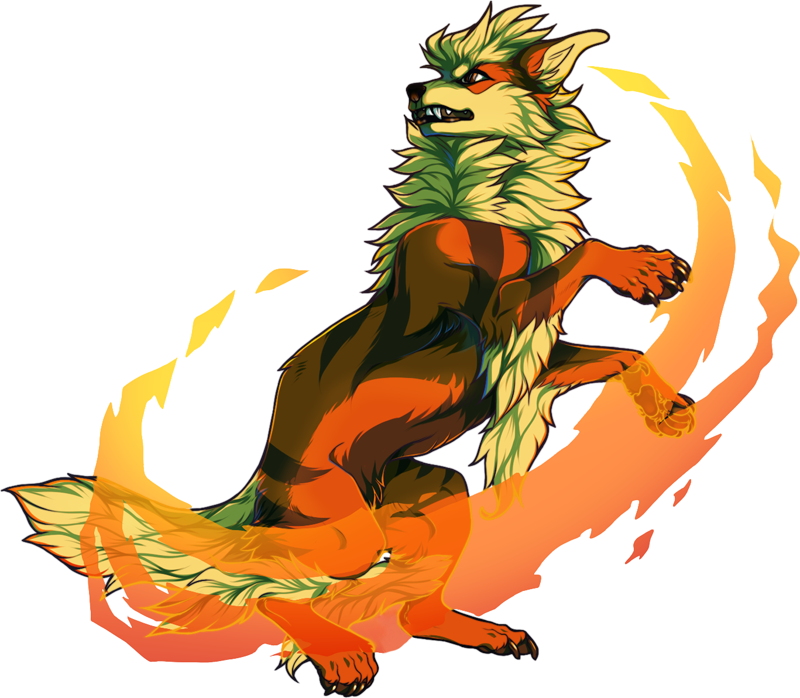 Shiny Arcanine Pokédex - Arcanine Sprite Silver Gold (800x698), Png Download