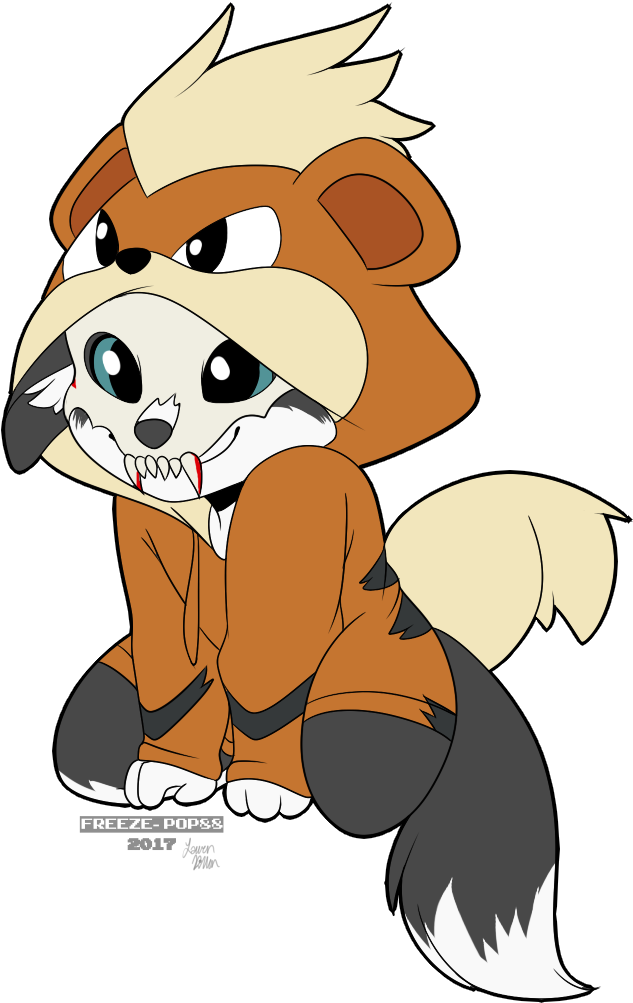 [ych Commission] Collie Growlithe Hoodie - Cartoon (1093x1057), Png Download