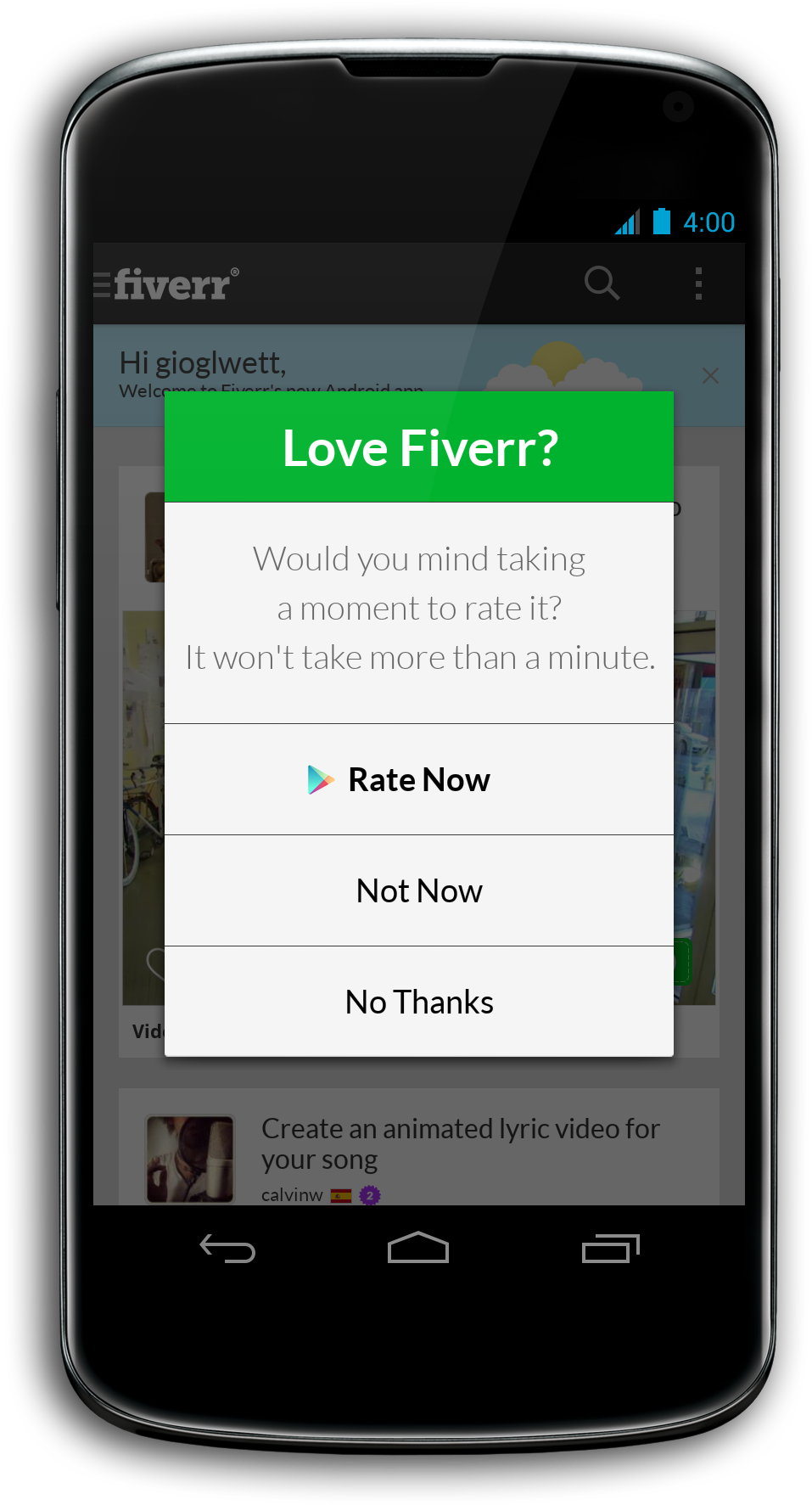 Rating Popup Android (1150x1850), Png Download