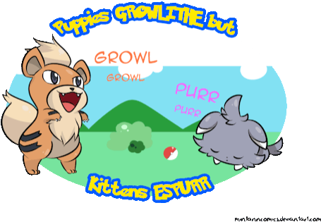 Puppies Growlithe And Kittens Espurrpupples Growl And - Growlithe Puns (500x332), Png Download