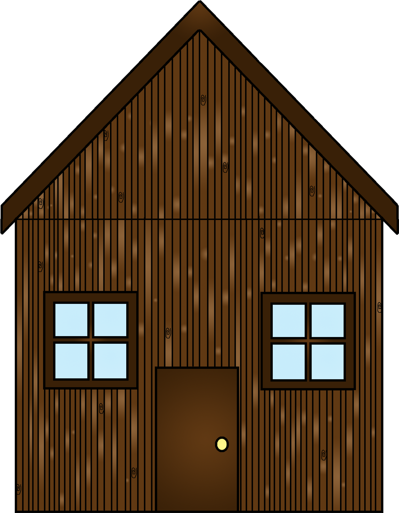 Three Little Pigs Stick House - Wood House Three Little Pigs (1477x1837), Png Download