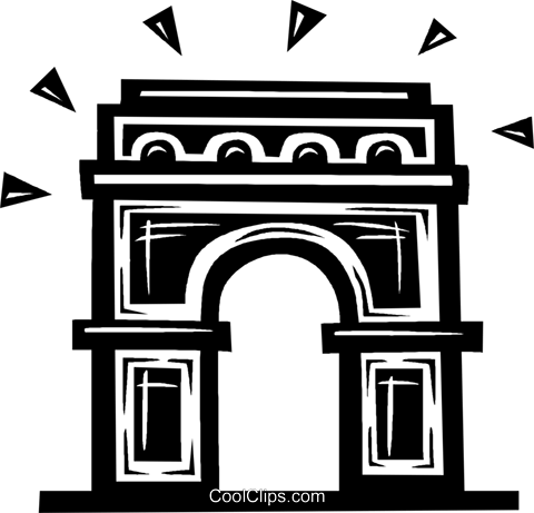Arc De Triomphe Royalty Free Vector Clip Art Illustration - Arc De Triomphe Clip Art (480x461), Png Download