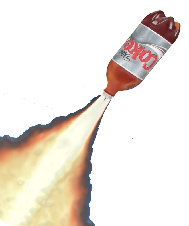 How To Build A Mentos And Diet Coke Roket - Diet Coke 2 Liter Bottle (686x794), Png Download