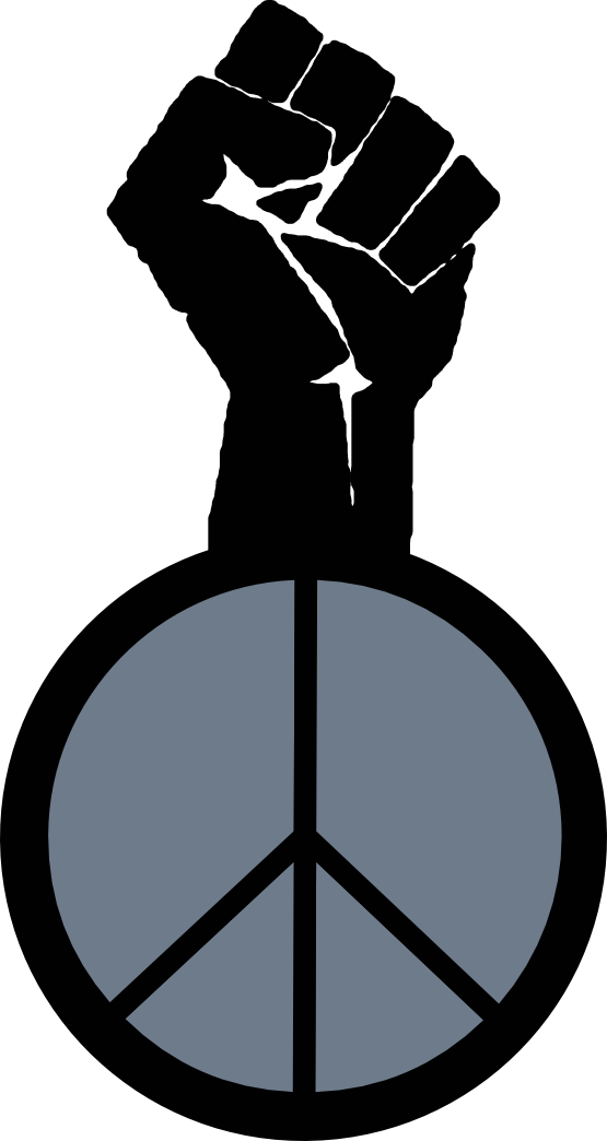 Clipart Library Raised Peace Clip Art - Symbols For Black Power (555x1044), Png Download