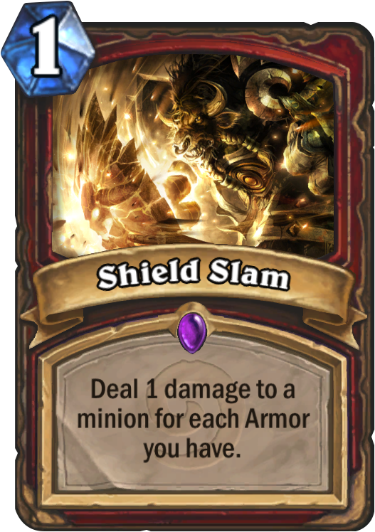 Shield Slam Card - Hearthstone Shield Slam (567x811), Png Download