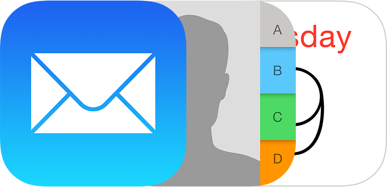 Apple Email Icon - Contact Ios (760x368), Png Download