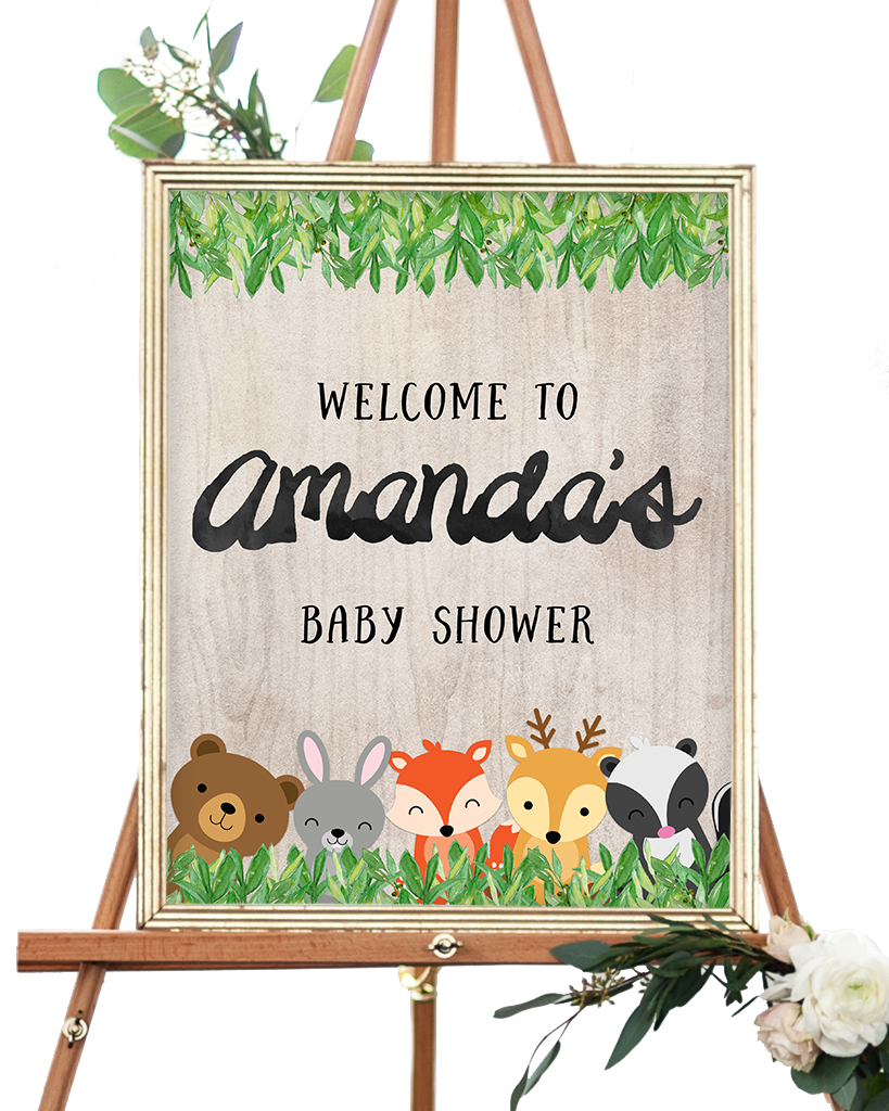 Woodland Welcome Sign - Woodland Welcome Baby Shower Sign (819x1024), Png Download