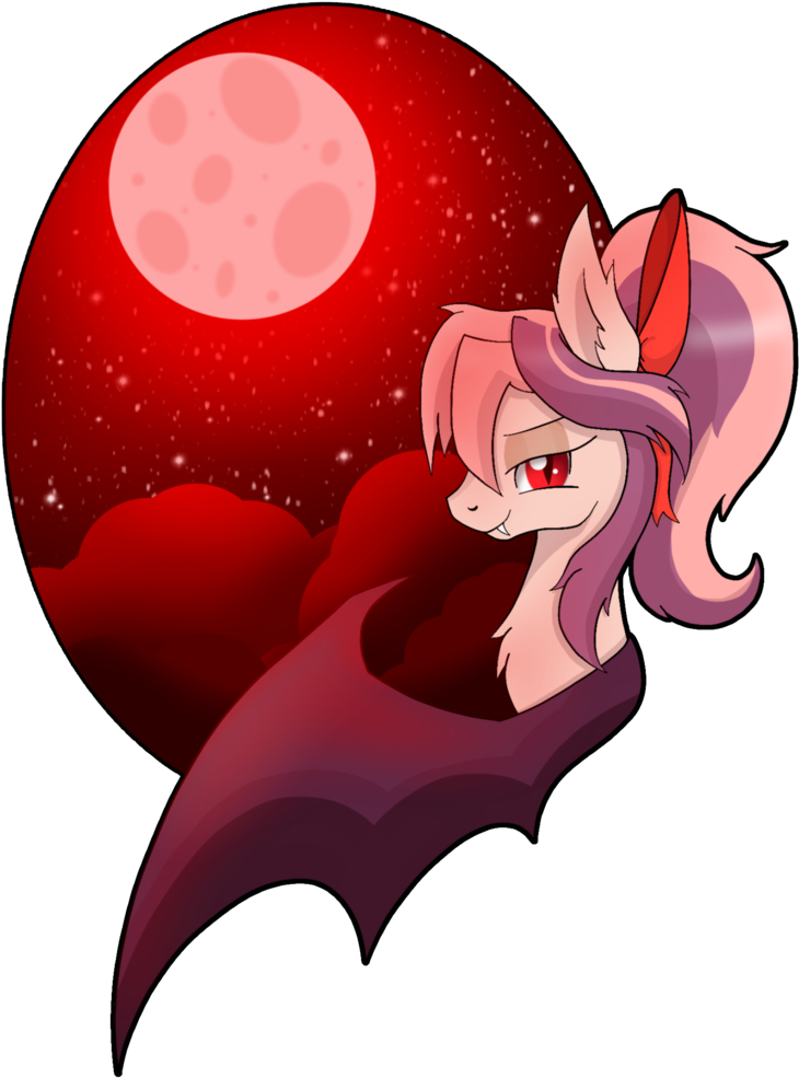 Caldercloud, Bat Pony, Blood Moon, Fangs, Oc, Oc Only, - Cartoon (774x1024), Png Download