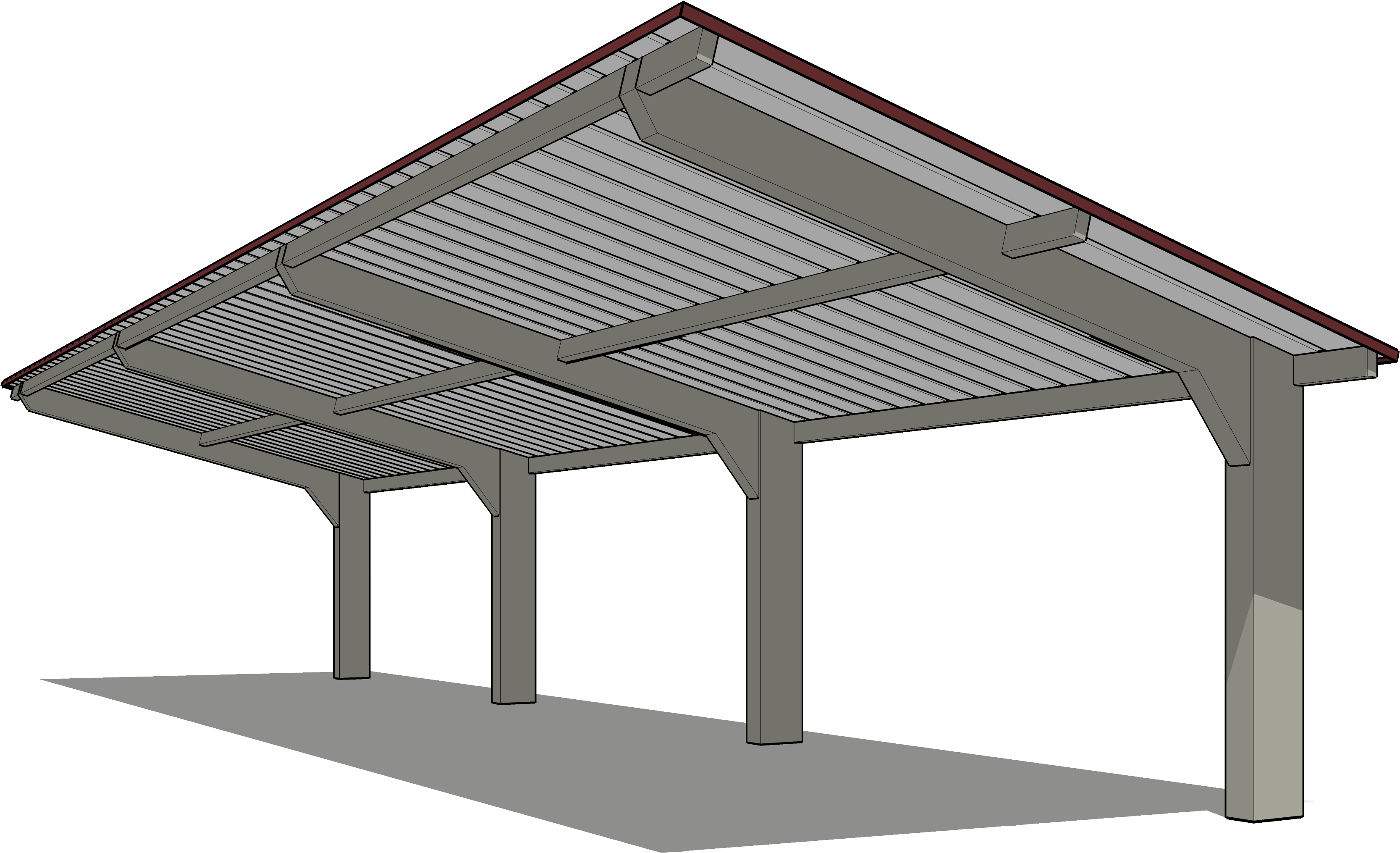 Png Library Download Roof Cantilever Windows Overhangs - Cantilever Roof Truss (4000x2353), Png Download