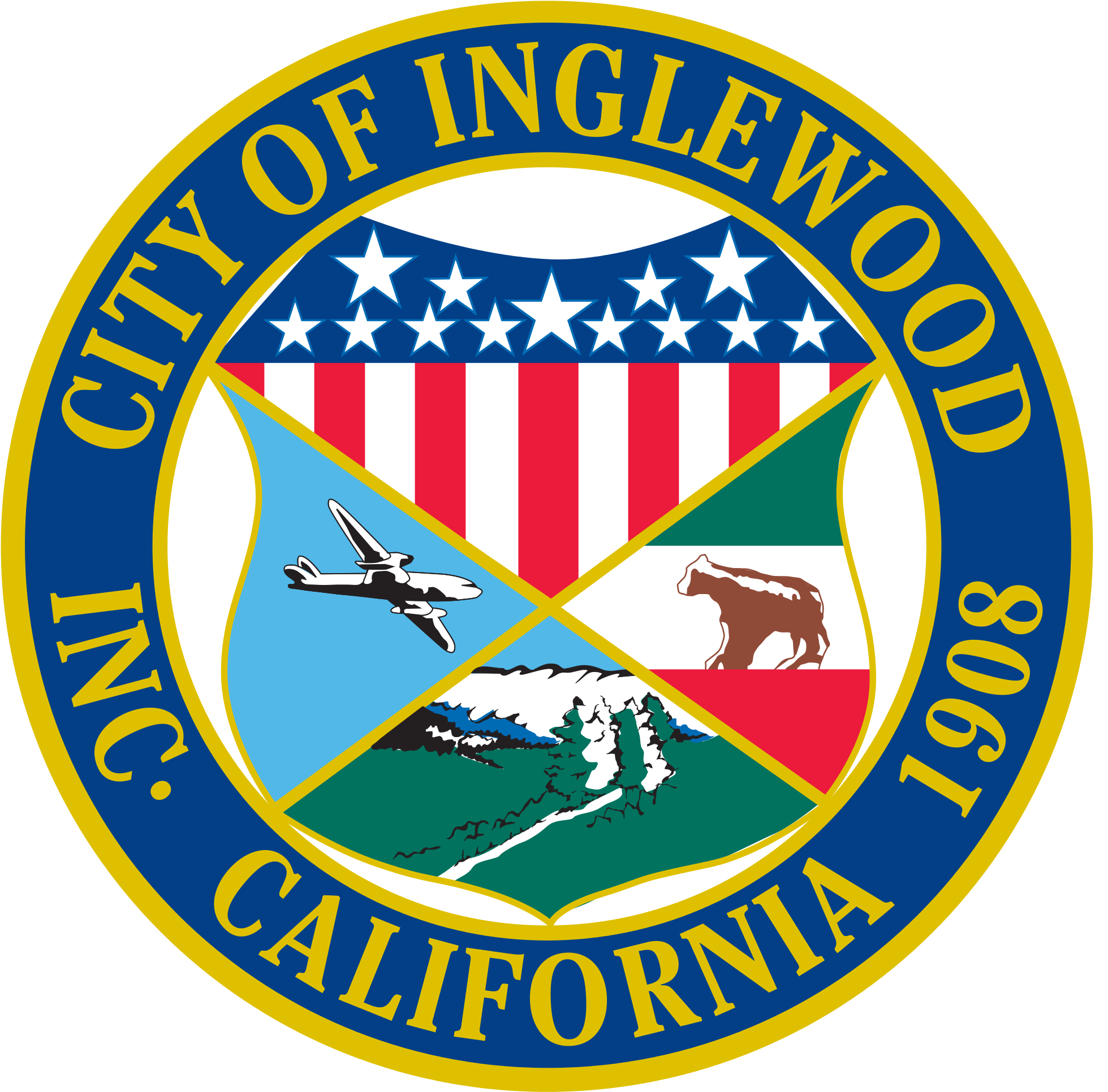 0 Replies 0 Retweets 0 Likes - Seal Of The City Of Inglewood (1200x1163), Png Download