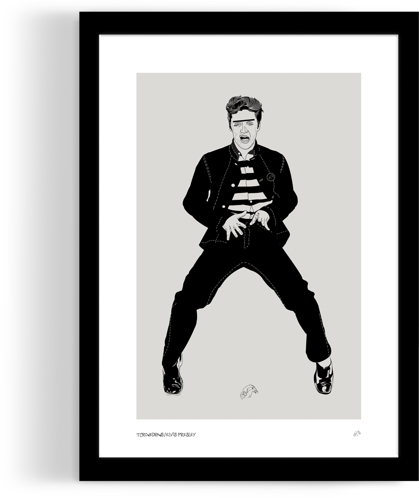 Elvis Presley - Elvis Jailhouse Rock In Color (1000x1000), Png Download
