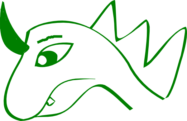 Dragon Outline Clip Art - Dragon Head (600x390), Png Download
