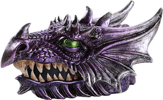 Purple Dragon Head Keepsake Box - Pacific Trading 11429 Dragon Head Box, 4 X 3.875 X (555x555), Png Download