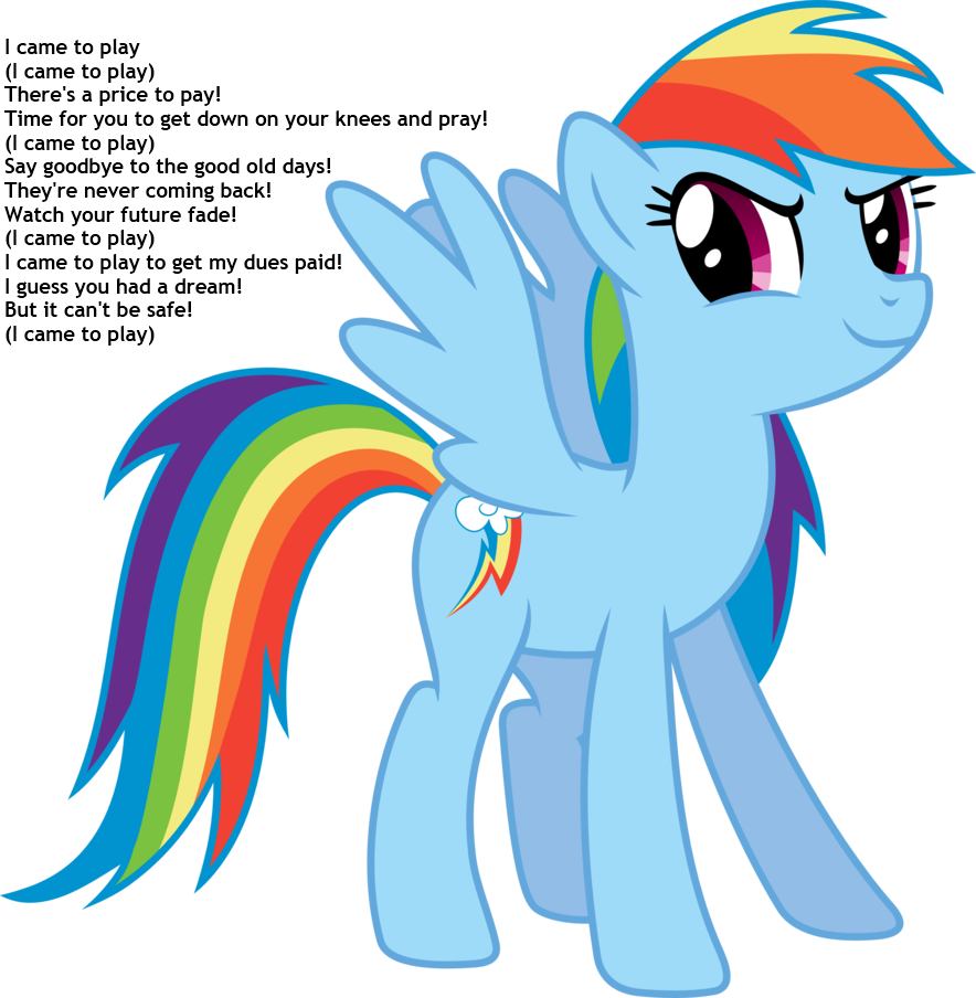 Downstait, I Came To Play, Rainbow Dash, Safe, Simple - Mlp Rainbow Dash Dress (884x904), Png Download