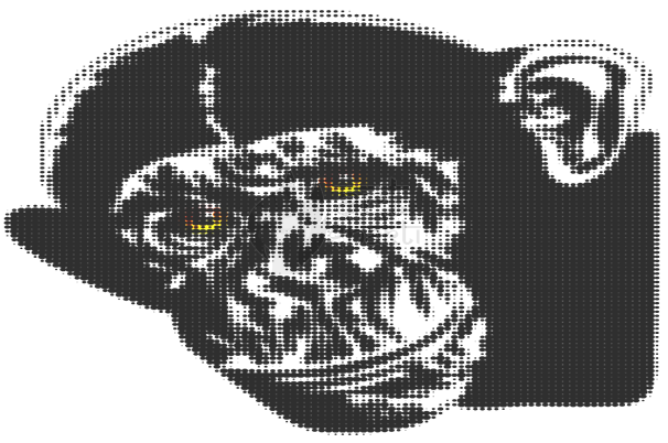 Abstract Chimpanzee Halftone - Smile (606x402), Png Download