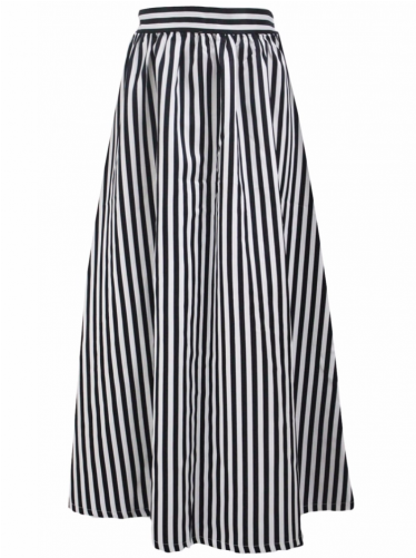 Black White Stripes Beach Skirt - Maxi Rok Zwart Wit Gestreept (500x500), Png Download