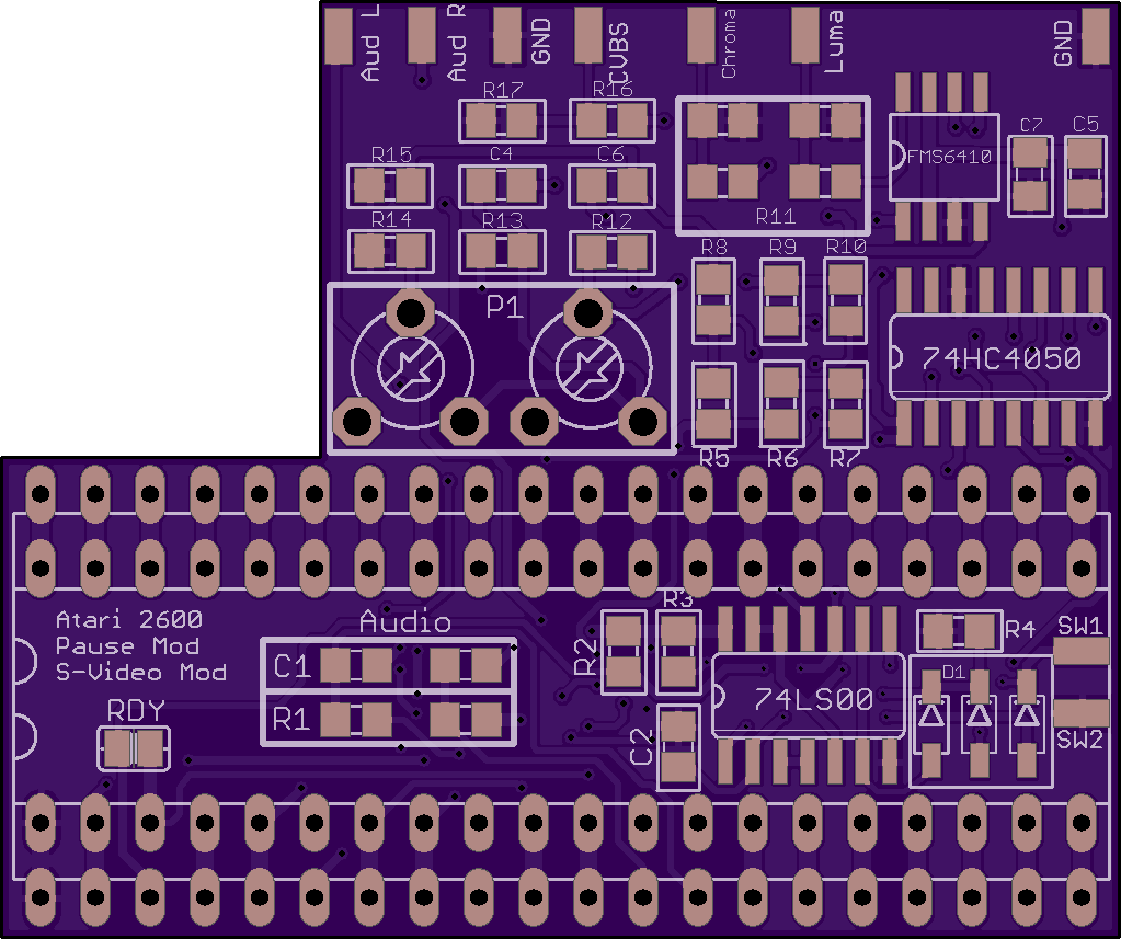 Atari 2600 S-video, Composite, Stereo, And Pause Mod - Electronics (1023x857), Png Download