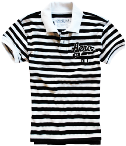 ~aeropostale Black & White Stripes Polo Tshirt - Guess Jeans X Asap Rocky T Shirt (600x600), Png Download