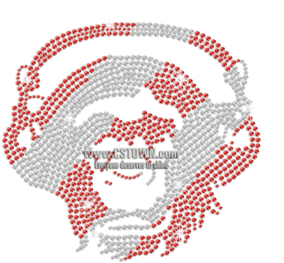 Orangutan With Red And White Stripes Iron-on Rhinestone - Illustration (450x450), Png Download