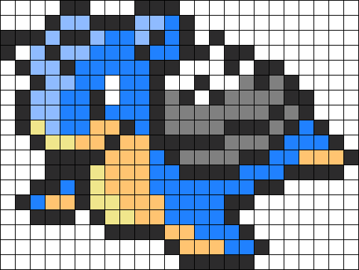 Lapras Pokemon Perler Bead Pattern / Bead Sprite - Perler Beads Pokemon Lapras (505x379), Png Download