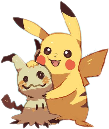 Pokemon Pikachu Mimikyu Electric Electricity Electrico - Mimikyu Y Pikachu (381x450), Png Download