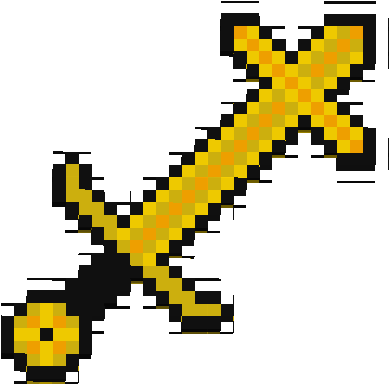 Minecraft Gold Sword Png For Kids - Minecraft Build Diamond Sword (415x412), Png Download