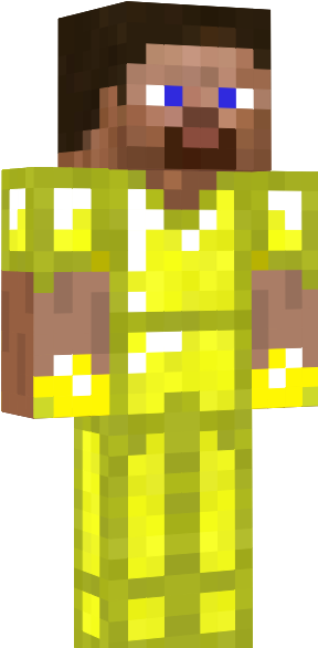 Gold Cuffed Steve Minecraft Pictures Of Steve With - Steve In Golden Armor (287x600), Png Download