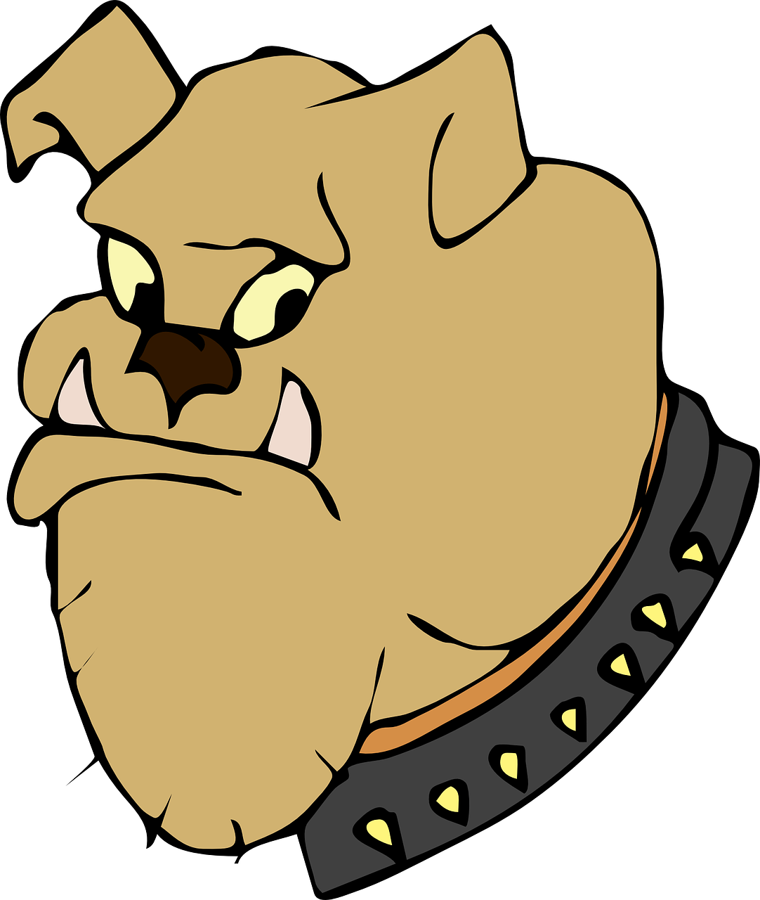 Head, Cartoon, Dog, Bulldog, Animal, Teeth, Mammal - Valentine-dog Round Ornament (541x640), Png Download